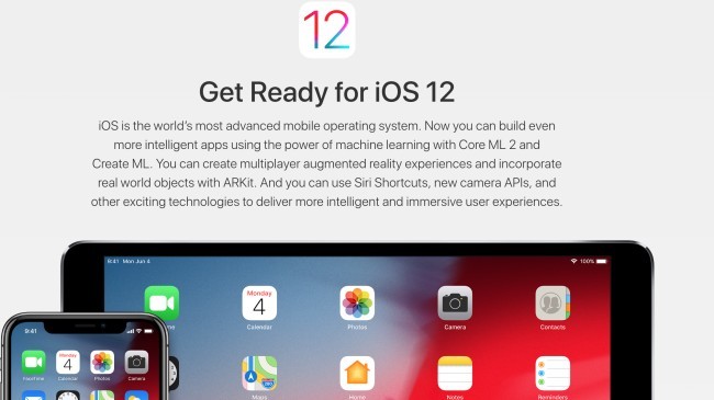 iOS 12 Geliştirici Önizlemesi